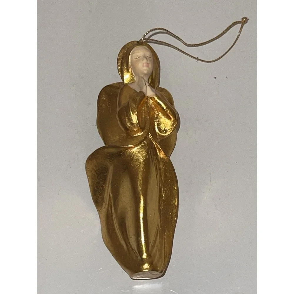 Vintage 90's Hallmark Gold Color Praying Angel‎ Ornament